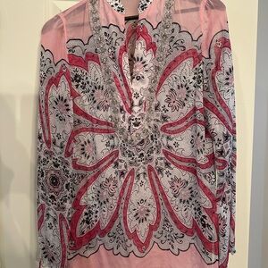 Elegant Pink Floral Women's Top